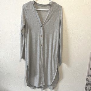 Long stripe grey cardigan